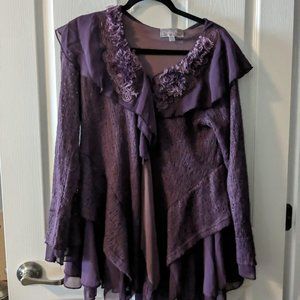 Pretty Angel Boho Purple Tunic - Size Large
